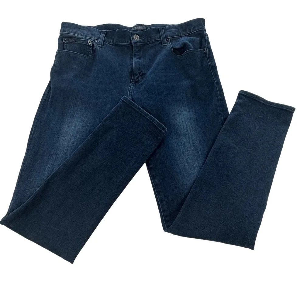 Lauren R.L. Tompkins Skinny Jeans Women Sz. 32 Dark Wash Designer Comfort Casual